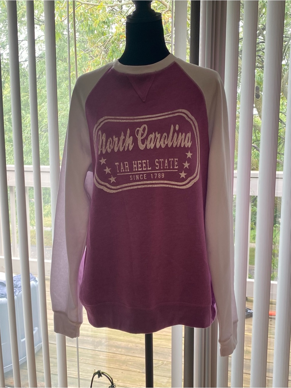 North Carolina Raglan Pullover Sweatshirt - Purple & White